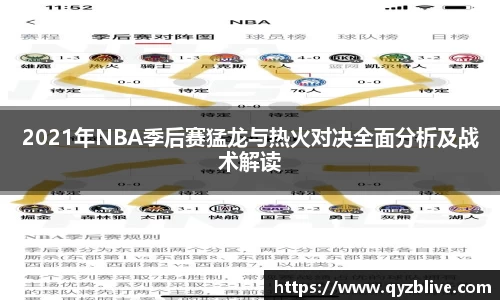 2021年NBA季后赛猛龙与热火对决全面分析及战术解读